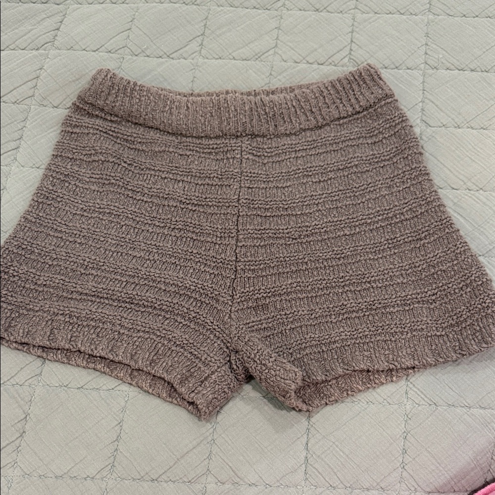 Free People beach Ribbed Knit Lounge Shorts - Mauve Taupe small